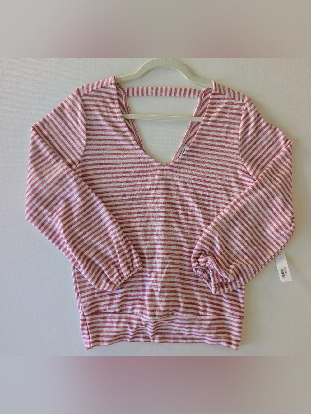 NWT Liverpool LA Twist Back Long Sleeve Top Striped Open Back XS